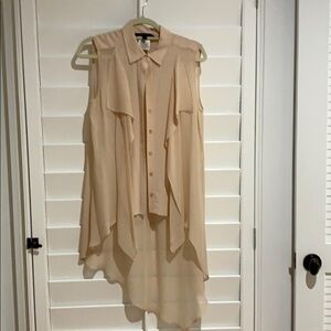 Elegant Cream Sleeveless Blouse